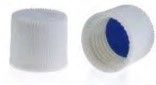 15-415 White Closed Top PP Cap for Test Tube with 15mm Natural PTFE/White Silicone Septa 1.5mm Thick
