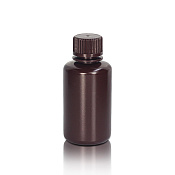 Бутылки HDPE, 60 мл, винтовые, янтар, с крышками, узкое горло, нестерил, 500/уп, PK00309