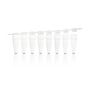 Пробирки в стрипах, 0.2 мл, 8-полос, белые, с прозрач круглой крышкой, нестерил, 1250/уп, PK00194