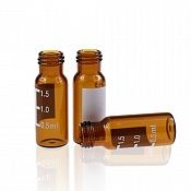 Виалы 2mL Amber Glass 12x32mm Flat Base 9-425 Screw with Label. 100pcs/pk, C0000011 ALWSCI