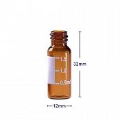 Виалы с мест запис 2mL Amber Glass 12x32mm Flat Base 8-425 Screw Thread Vial with Label. 100pcs/pk, ALWSCI