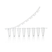 Пробирки в стрипах, 0.1мл, 8-полос, прозрач, с прозрач плоской крышкой, нестерил, 1250/уп, PK00187