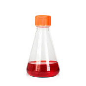 Колбы Эрленмейера, 500 мл, PETG, винтовая оранж крышка, стерильные, 25/уп, PK00274 Pekybio